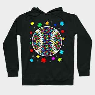 Autism Puzzle Baseball Support Autism Awareness Hoodie